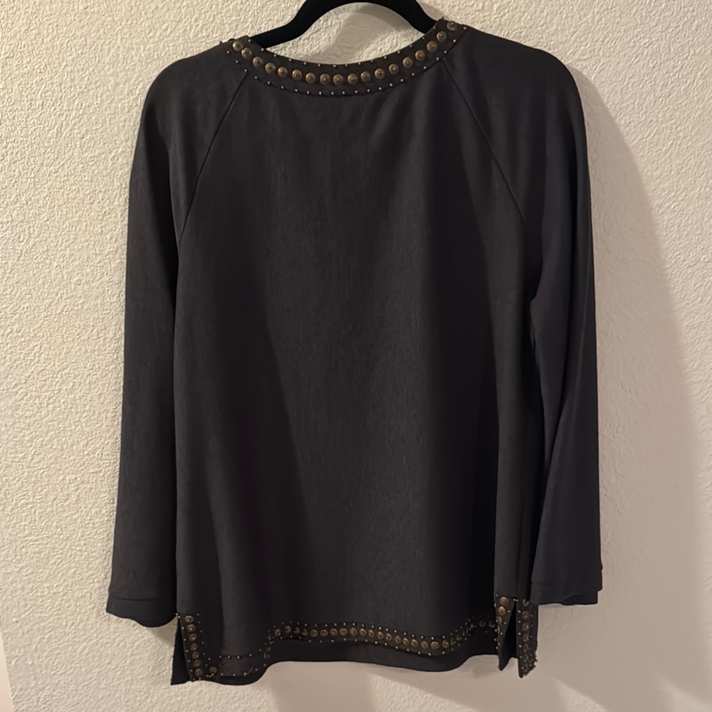 Joseph Ribkoff Black Relaxed Embellished Blouse - Picture 6 of 8